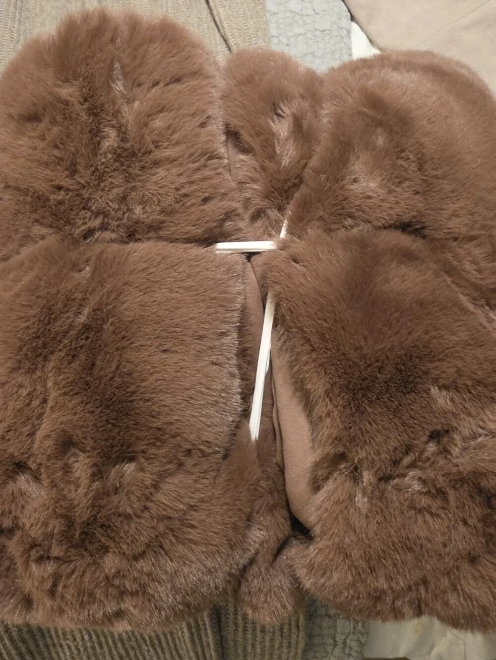 Pottery Barn Faux Fur Mink Throw - Rum Raisin